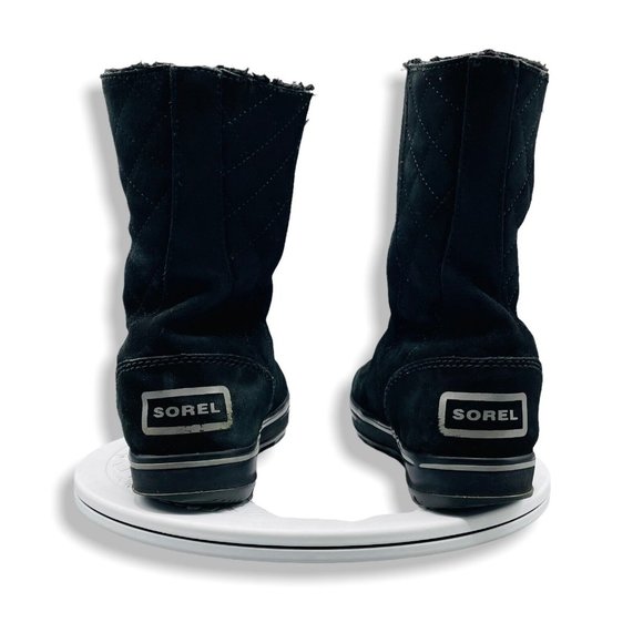 Sorel Glacy Boot Women Black US 7 Waterproof Suede Winter Rain Snow Boootie - Picture 4 of 7